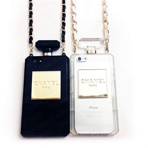 chanel perfume bottle shaped phone case|Chanel iphone case with chain.